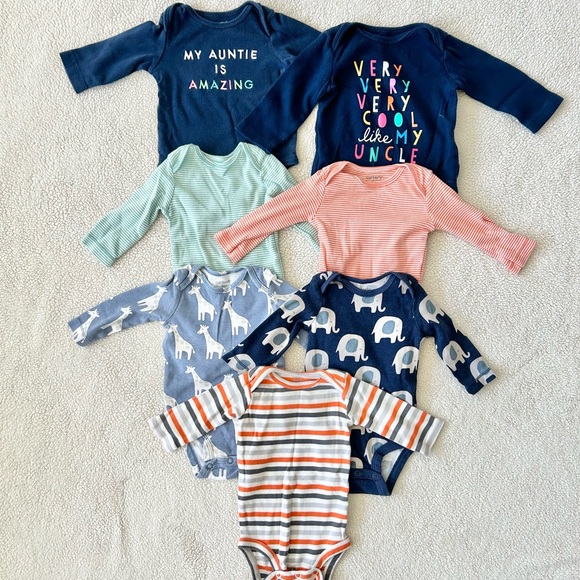 Carter’s baby long-sleeved onesies/bodysuits, size 3 months - Picture 1 of 1